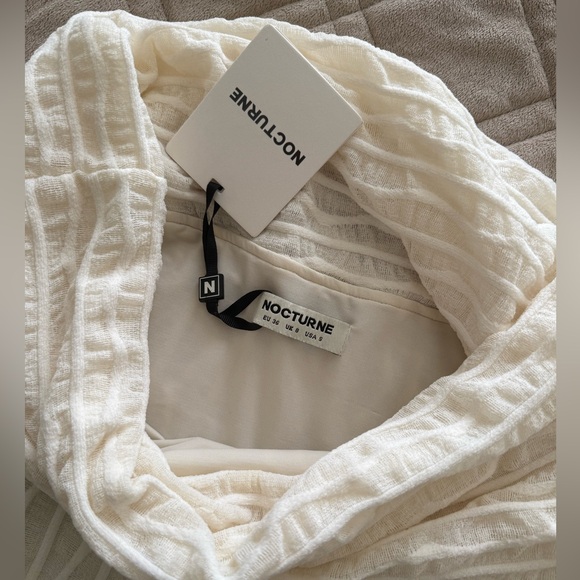 Nocturne Off-Shoulder Cream Dress - Picture 3 of 4